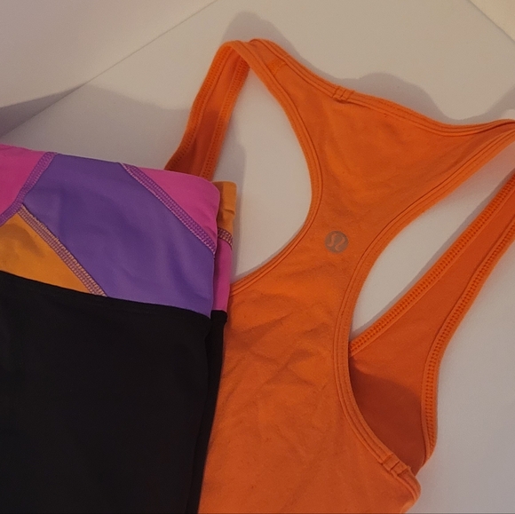 Lululemon Run: Inspire Crop II Black/Highlight Colorblock BUNDLE - Picture 4 of 10